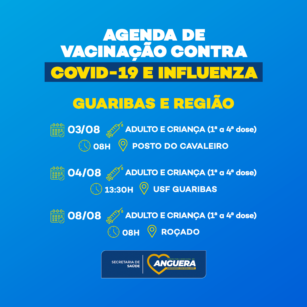 AGENDA DE VACINAÇÃO CONTRA COVID - 19 E INFLUENZA